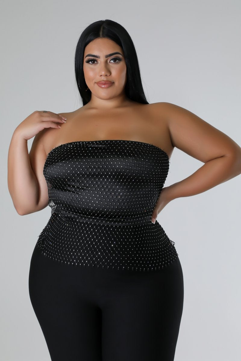 Strapless Rhinestone Top