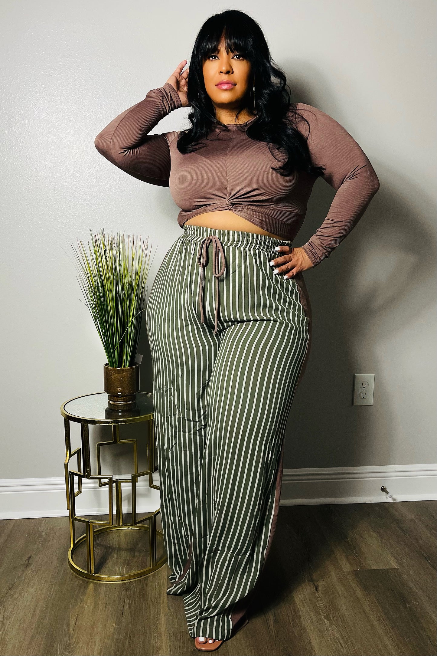 Got Your Attention! Matching Brown Pant Set