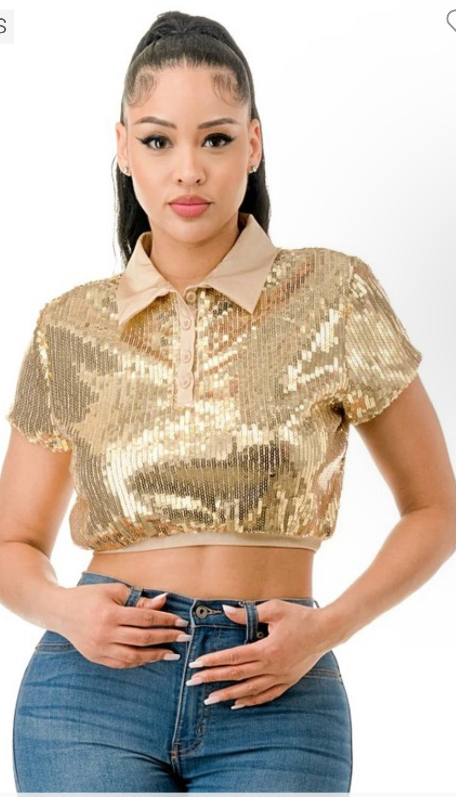 Sequin Gold Top