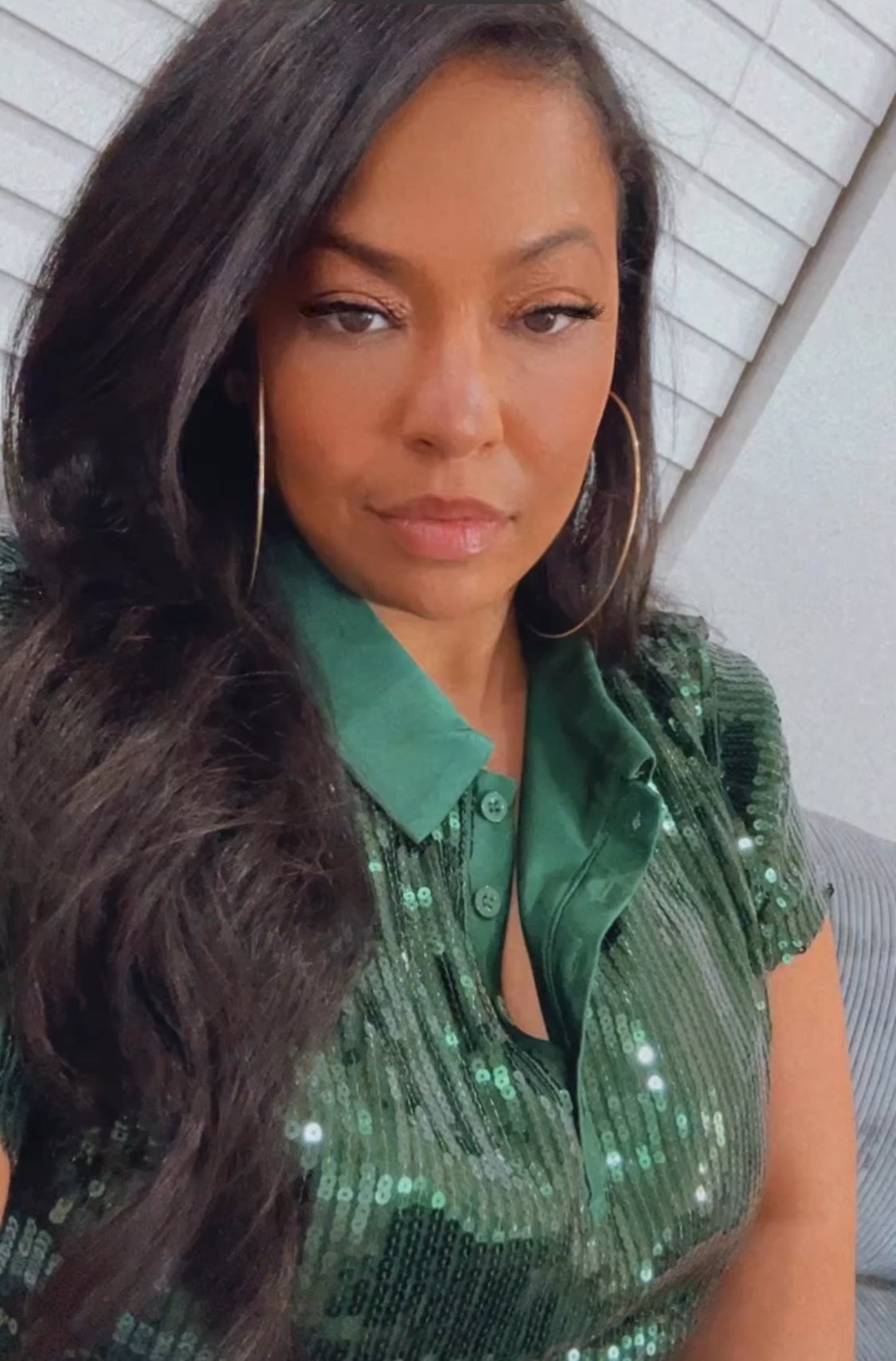 Sequin Emerald Top