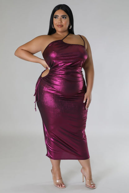 Magenta Metallic Bodycon