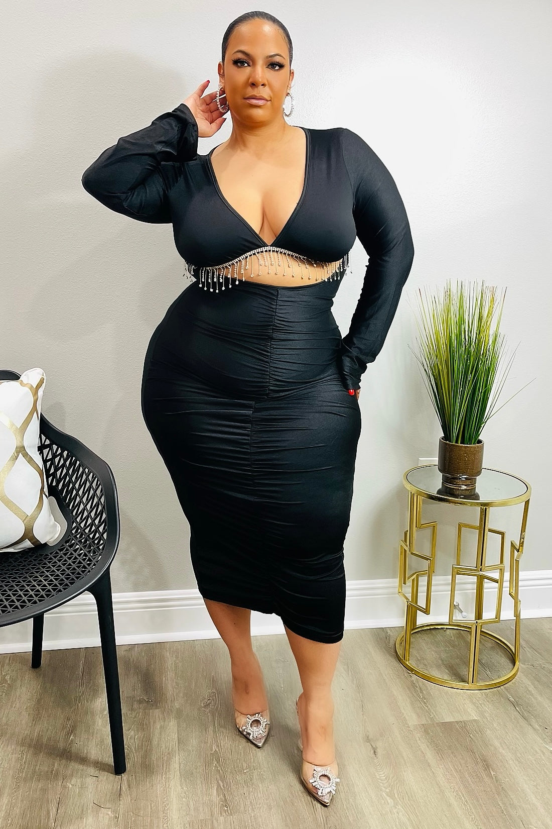 Plus Size Black Cut Out Dress – RICH SKIN Boutique